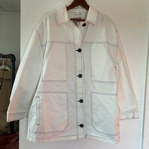 ASOS Curve White Denim Jean Jacket Size 14